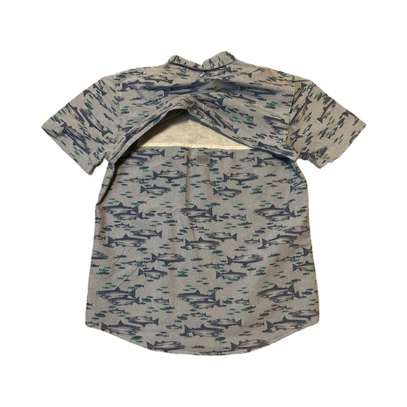 Tallwoods Vented Shirt Fishing Camping Blue Mesh Button Front EUC men Camouflage - Picture 2 of 8